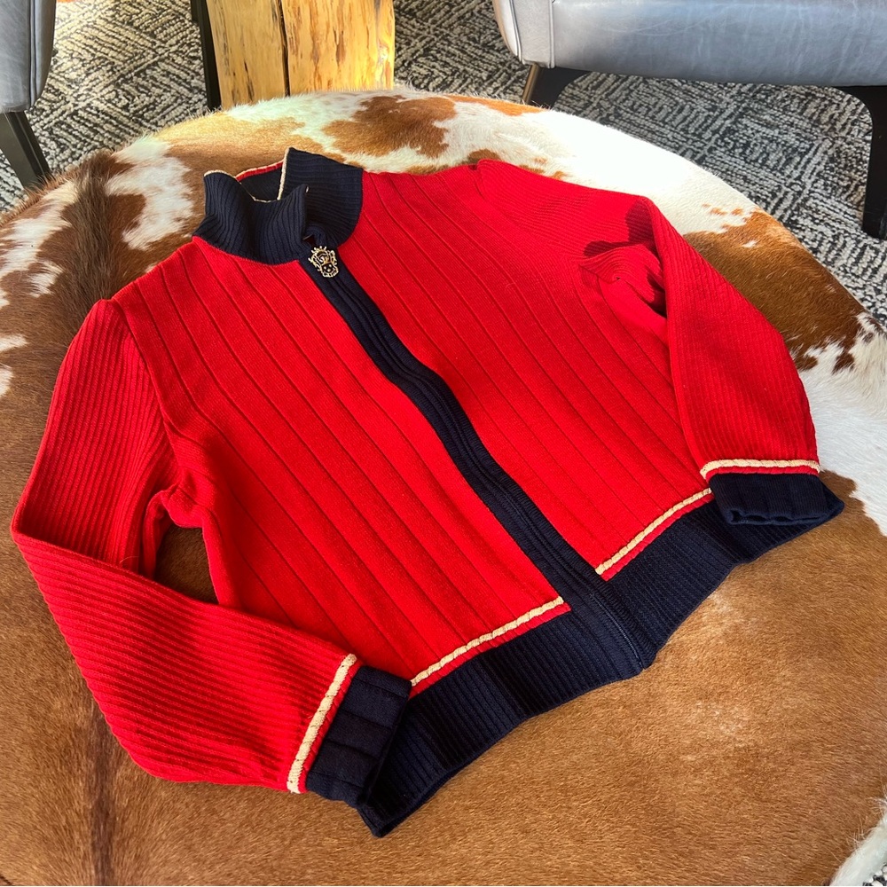 PRISTINE St John Collection Caviar Knit Cardigan/Size 8/Front Zip